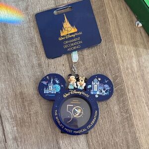 Disney Blue and Gold Mickey Ornament 50th